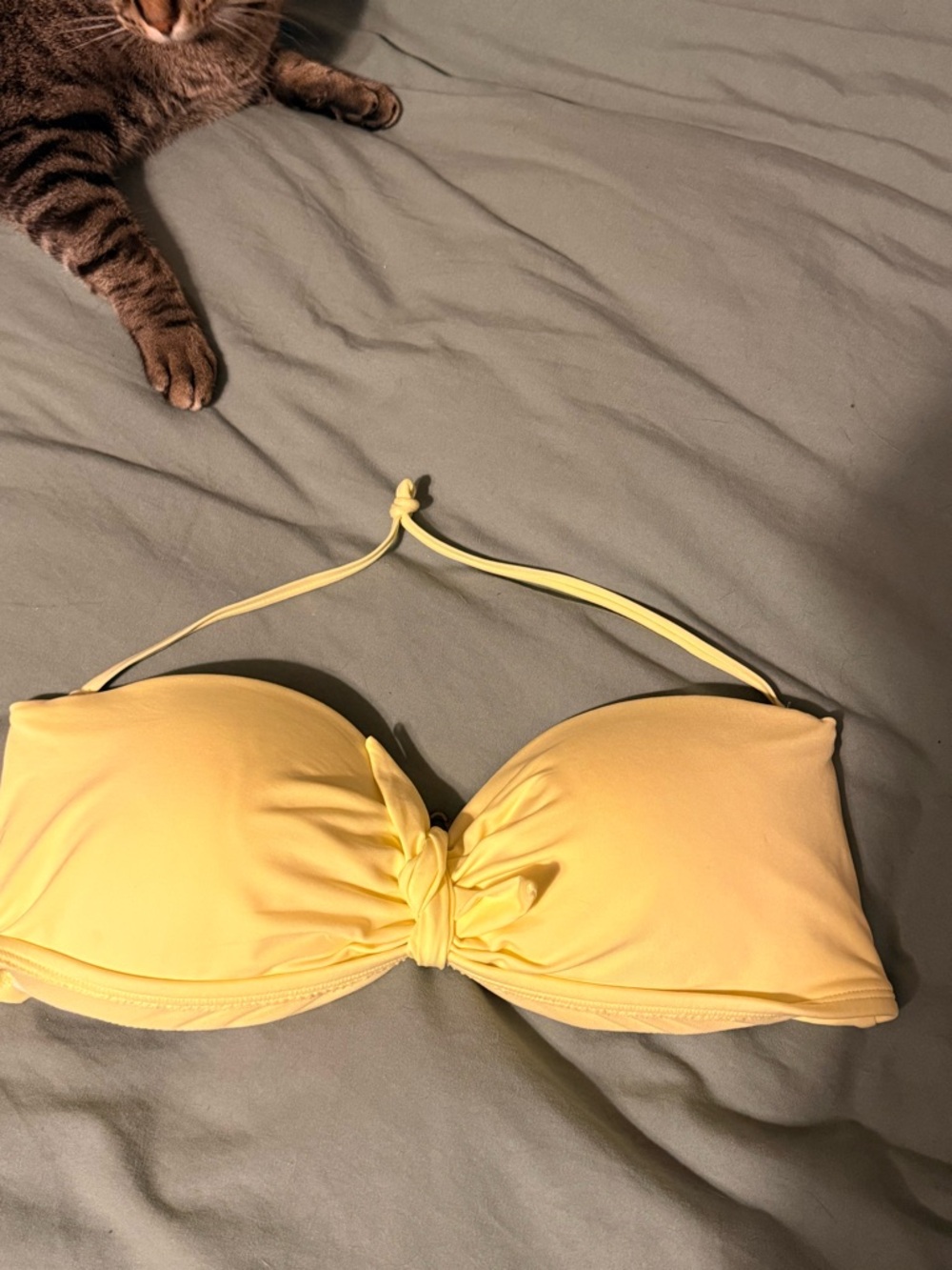 a.n.a Yellow Knot Front Bandeau Bikini Top